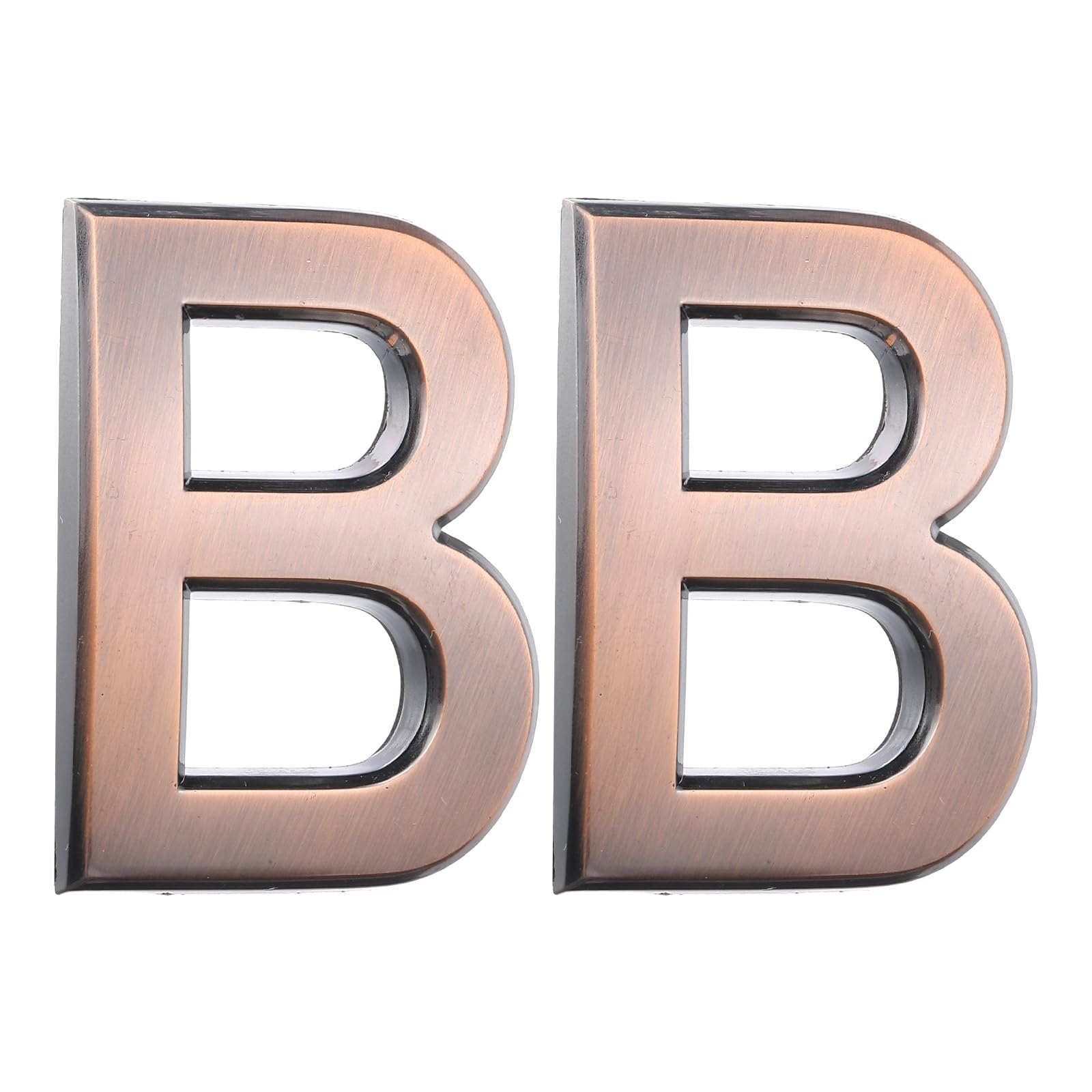 sourcing map 2 Pcs 2.76 Inch House Letters, Self-adhesive Mailbox Door Letter Stickers, Electroplated Finish Outdoor Address Signs for Office Hotel Apartments, Garden (Letter B, Bronze)