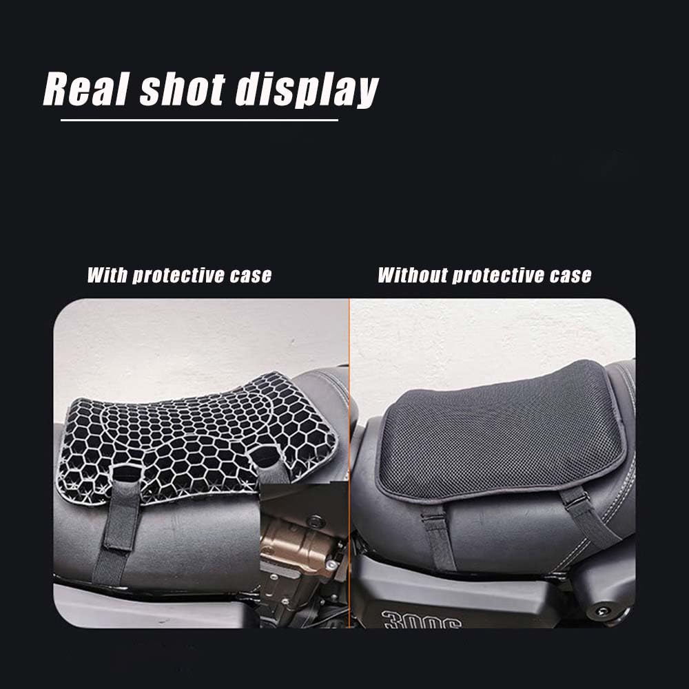 Cuscino Sella Moto In Gel Memory Per Yamaha FZ1, FZ6, FZ6R (2006-2015) – Antiscivolo, Traspirante E Assorbente Urti (21x28x3 Cm)