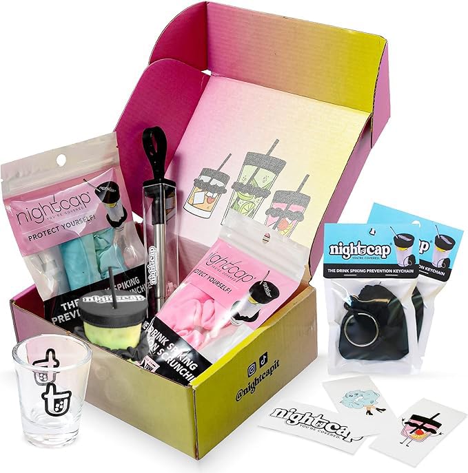 Nightcap Drink Cover Scrunchie Gift Box- The Reusable Drink Spiking Prevention Scrunchie As Seen on Shark Tank, Gift Set