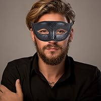 Vista 57 de IETANG - Antifaces venecianos para parejas, baile de máscaras, accesorios de disfraz o fiesta, 1 par Negro