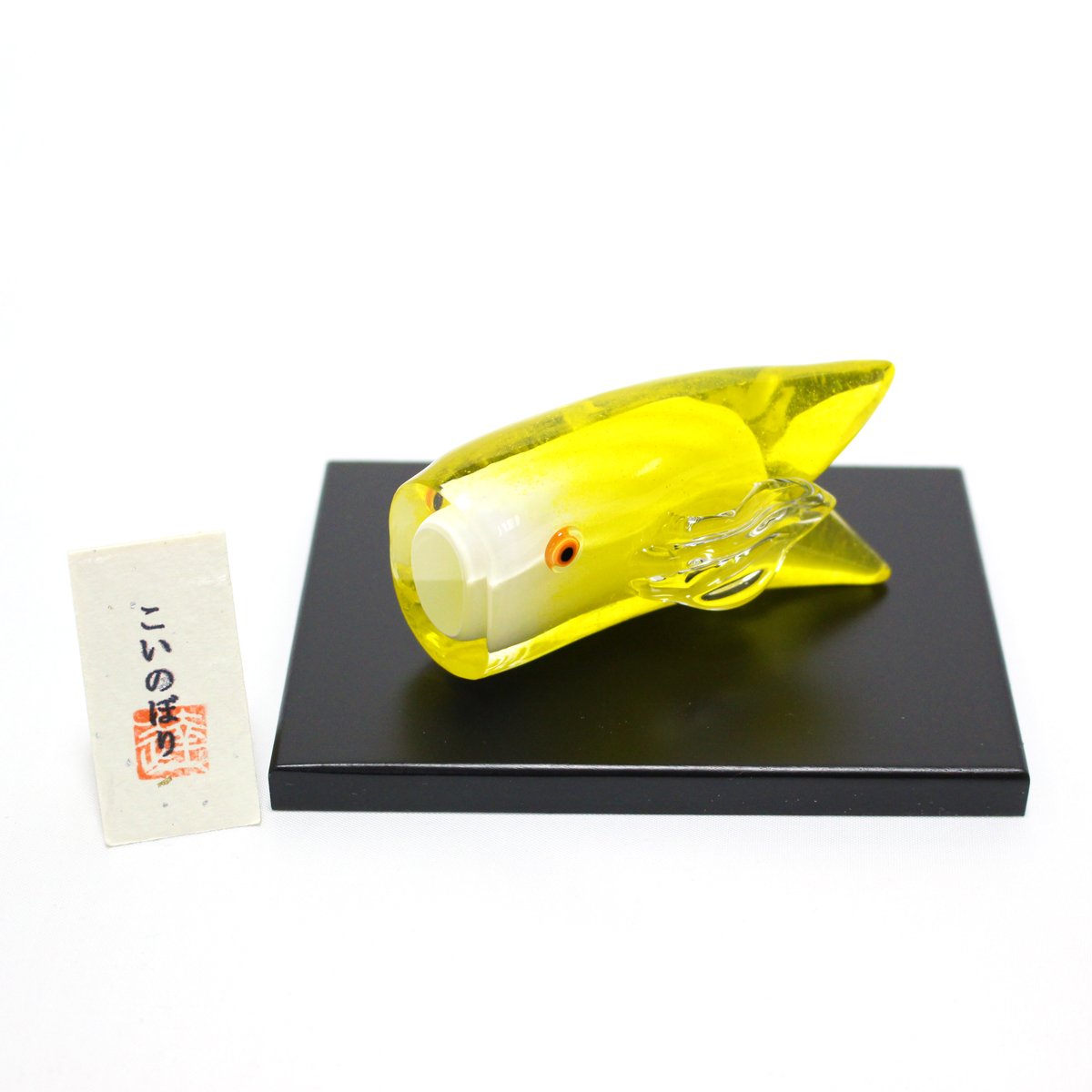 【こいのぼり・置物】glasscalico グラスキャリコ ハンドメイド アート Amazon | ガラスのこいのぼり （小・黄色） glass calico グラス