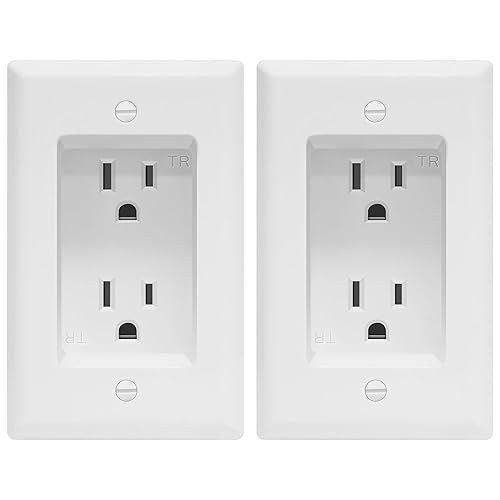 Miniatura 8 de TOPGREENER Toma de corriente dúplex empotrada, resistente a manipulaciones, tamaño de 1 banda, 4.48 x 2.76 pulgadas, 15 A 125 V, TG15RD31-6