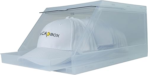 Miniatura 5 de The CapBox 2.0 (2 unidades) Organizador de sombreros para gorras de béisbol, bandeja deslizante apilable para sombreros y soporte para sombreros,