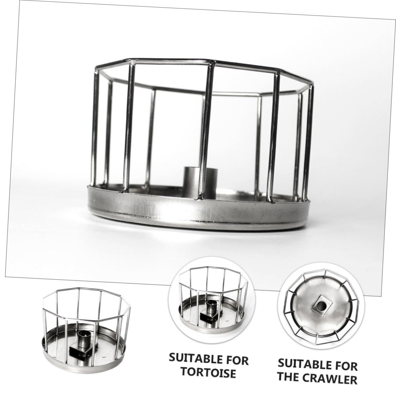 DOITOOL Ciotola Terrario Automatica in Acciaio Inox per Tartarughe e Rettili, Superficie Liscia, Sicura per Cibo e Acqua