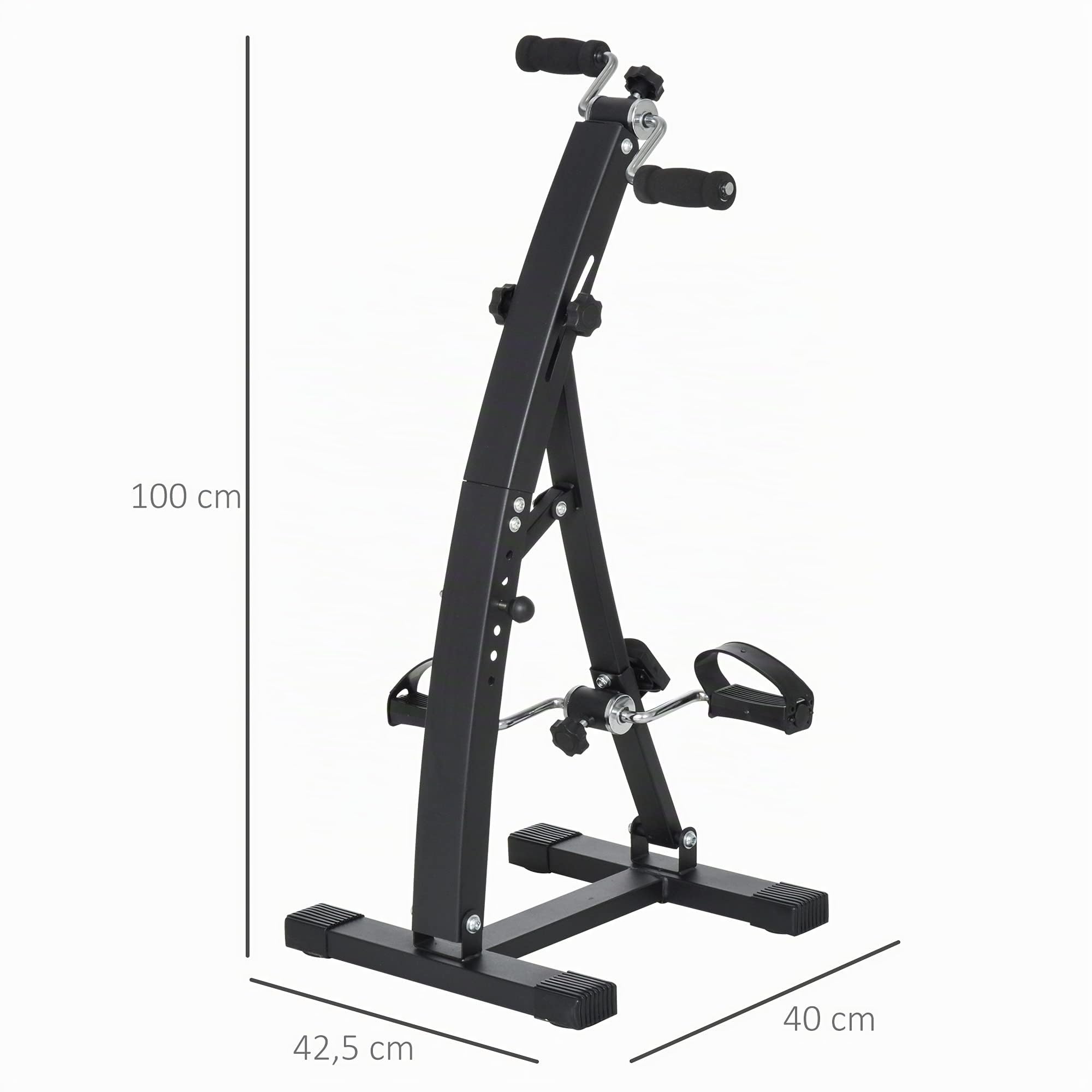 HOMCOM Pedaltrainer für Senioren extra Leise mit LCD Display | Mini Heimtrainer, Befestigungsband, Arm- und Beintrainer, Bewegungstrainer, Tischfahrrad, Mini Bike für Zuhause Büro