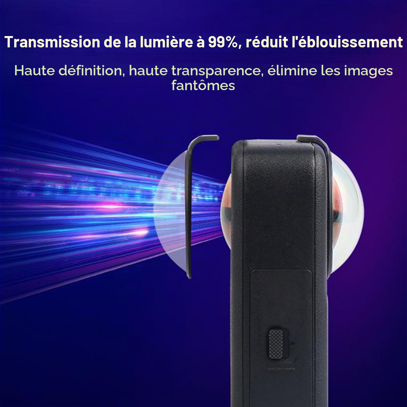 PULUZ Protections d'objectif de qualité supérieure pour DJI Osmo 360 optique 10H en verre trempé, coque de protection HD, anti-poussière et anti-rayures, accessoires pour bouchon d'objectif Osmo 360