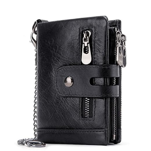 Carteira Antifurto RFID Masculina Locked - Couro Legítimo, Compacta e Resistente, Bloqueio de Radiofrequência, Tamanho Ideal para Bolso, Design Clássico e Sofisticado