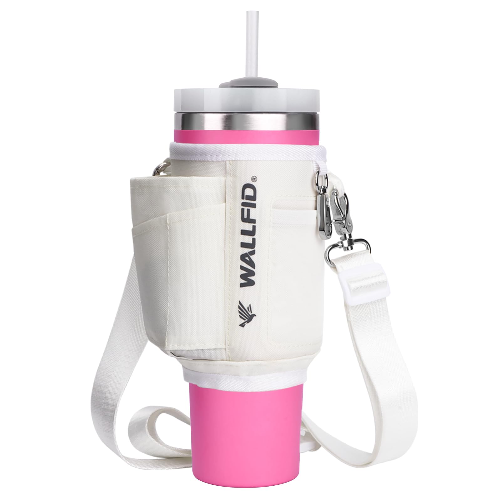 40oz Tumbler Holder Pouch,Water Bottle Holder Compatible with Stanley 40oz Tumbler,Come with Storage Pockets,can Storage Phone Keychain Sunglass.(Polar Ice)
