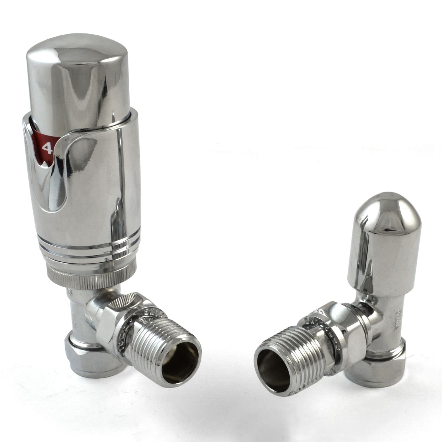 Hot Flow | Flight Modern TRV Angled Thermostatic Radiator Valves… (Chrome)