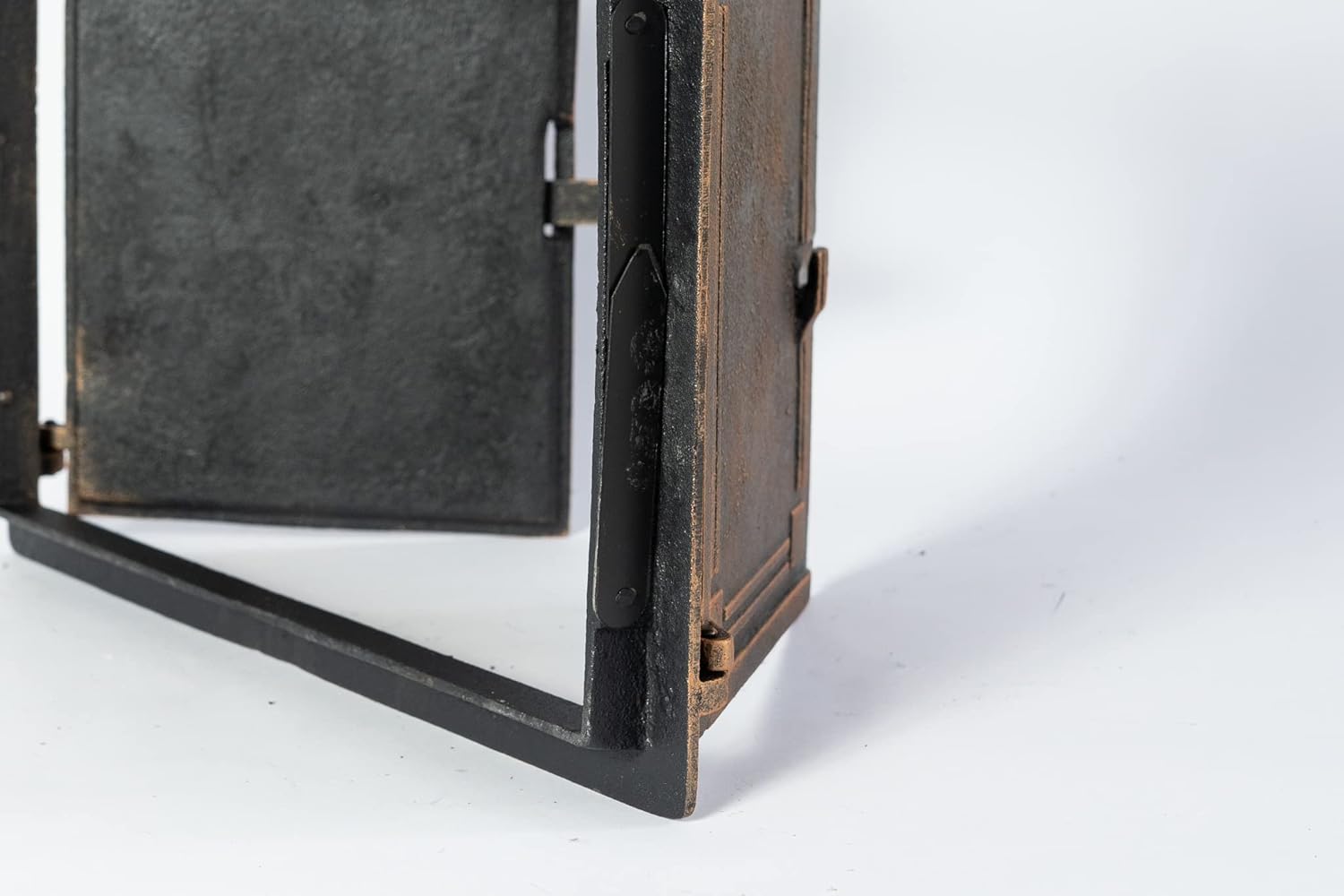 Sezam, Puerta de horno de hierro fundido de 48 x 32,5 cm, puerta para horno de pizza con termmetro de 500 C, horno de pan, cocina de jardn y cmara de ahumado, color cobre