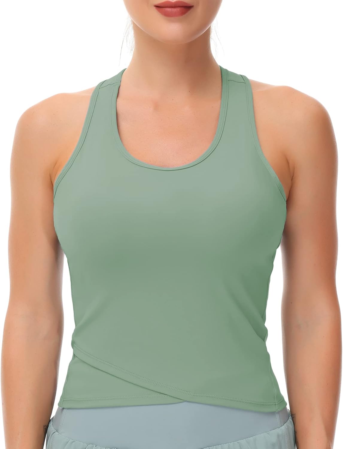 THE GYM PEOPLE Womens' Racerback Workout Tank Tops with Built in Bra Sleeveless Slim Fit - Image 3