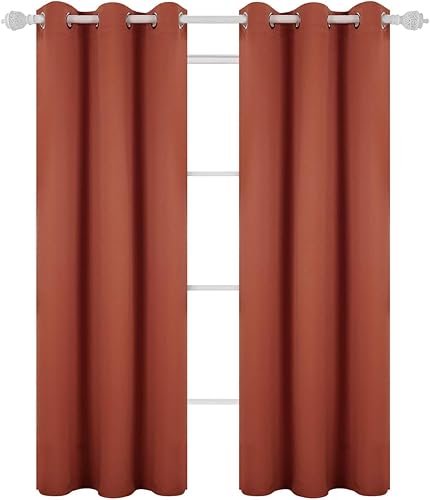 Miniatura 103 de Deconovo Darken - Cortina opaca con aislamiento térmico y ojales para sala de estar, 42 x 63 pulgadas, color blanco puro Negro,Beige claro,Azul