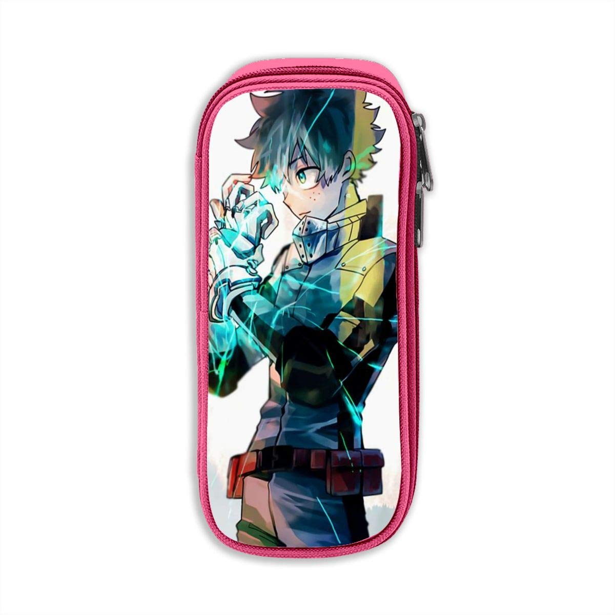 Unisex Teen High Capacity Zipper Pen Case, Manga HeroAca Izuku Midoriya Fanart Marker Bag Desk Organizer Lightweight Students Stationery Pouch for College