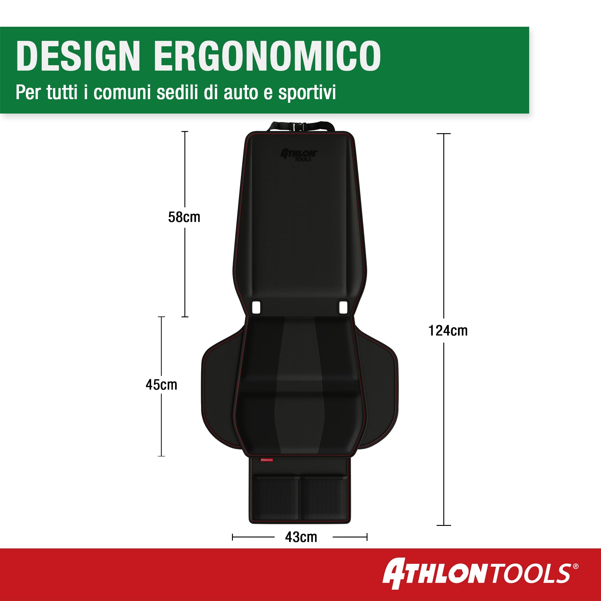 ATHLON TOOLS Tappetino per seggiolino per bambini con protezione laterale, vestibilità ottimale, compatibile con Isofix, imbottitura spessa, ovetti e rialzi per seduta, design brevettato di Amburgo