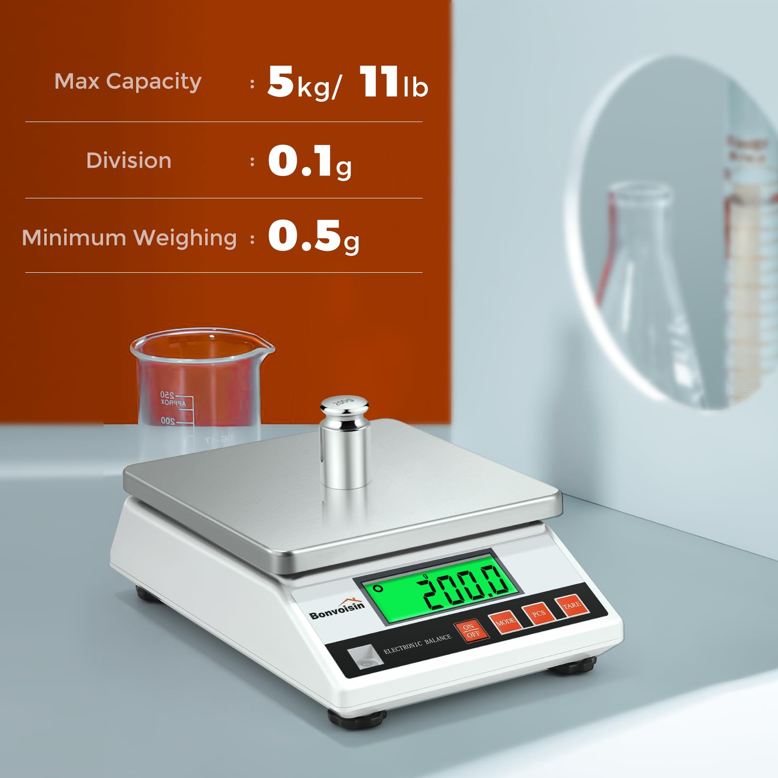 Snapklik.com : Bonvoisin Precision Scale 5000gx0.1g Digital Lab Scale ...
