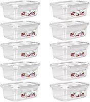 Kit 10 Potes Marmita Fitness 1400ml Travas Freezer Microondas