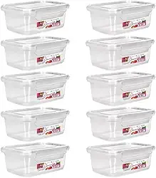 Kit 10 Potes Marmita Fitness 1400ml Travas Freezer Microondas