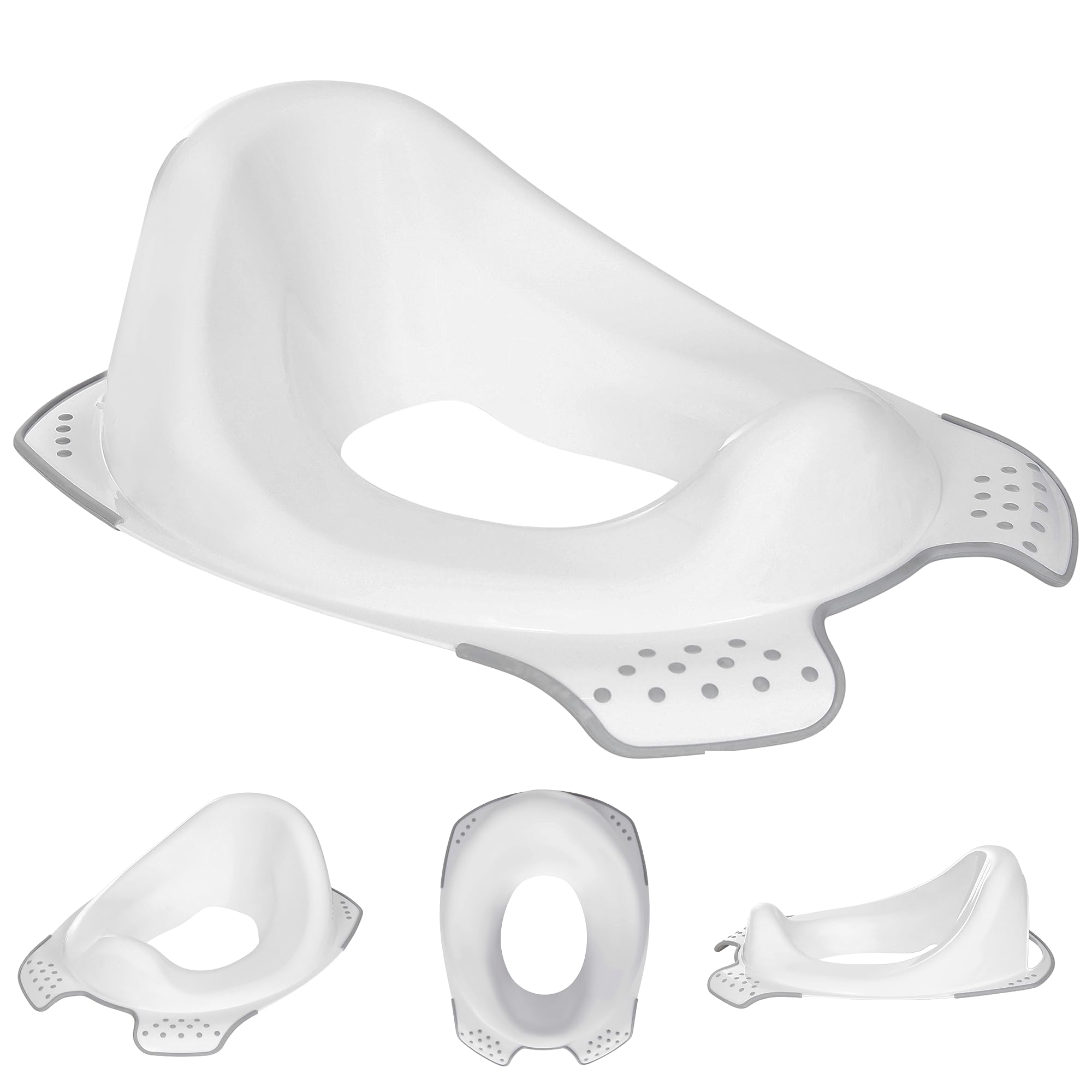 Babycurls Little Journey Toilet Training Kids Non Slip Loo Seat Unisex White for Safe Toddler Potty Training in The Bathroom and Home