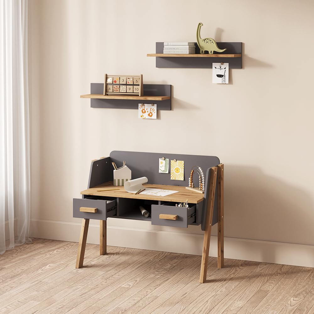 Livinity Bureau Mailo, Cachemire/Artisan, 97x80cm | solution de stockage universelle