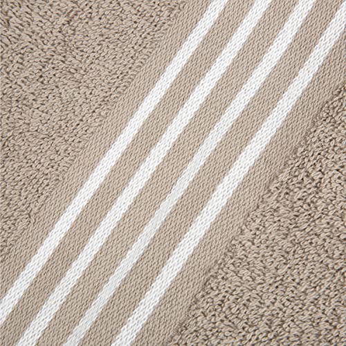 Lavish Home Rio 8 Piece 100% Cotton Towel Set - White & Taupe #TOP2