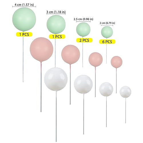 Miniatura 2 de Gyufise 30 piezas de decoración de pastel de bola, mini globos, bolas de espuma, púas de pasteles, bolas de decoración de tartas, bolas de