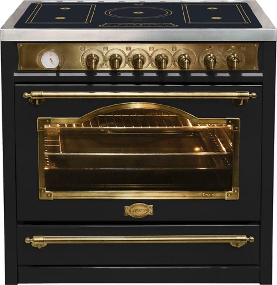 Kaiser Induktions-Standherd HC 93655 IEm, Elektro Standherd 90 cm/Kaiser Empire Black/Multi 8 Multifunktions-Elektro-Backofen mit Induktionskochfeld
