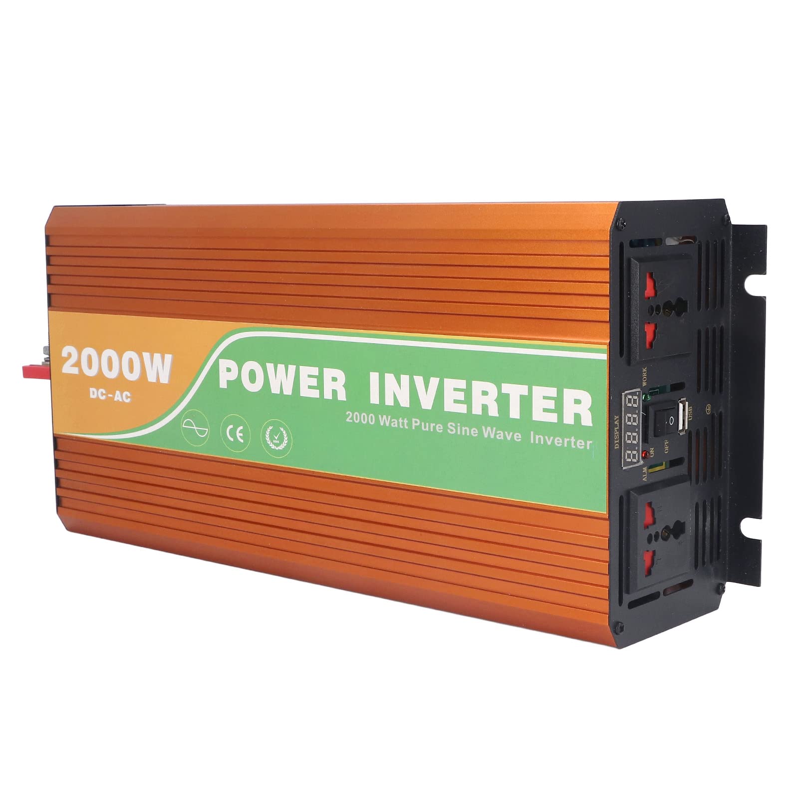 Changor Przetwornica Napięcia o Mocy 2000 W. Przetwornica Napięcia o Wysokiej Wydajności do Samochodów RV, łodzi, Konstrukcji ze Stopu aluminium. (DC24V)