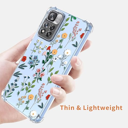 Miniatura 6 de Funda para Redmi Note 11 Pro Plus 5G, Poco X4 NFC, transparente con diseño TPU absorción de golpes Slim Flower Garden Pattern Protective Back Cover