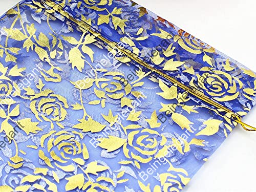 Image of beingelegant Metal - Pack Of 50 * Gift Packing Material I Packing Shininy Pouch Prabhavna Pouch I Lahni Transprant Potli Bag Small Size For Gift Dry Fruit Pouch (Multicolour; 10 X 14 Cm)