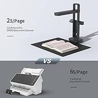 Vista 3 de CZUR Aura Pro Book & Document Scanner,Capture A3 & A4, Auto-Flatten & Deskew Powered by AI Technology, Foldable & Portable, Compatible with Windows