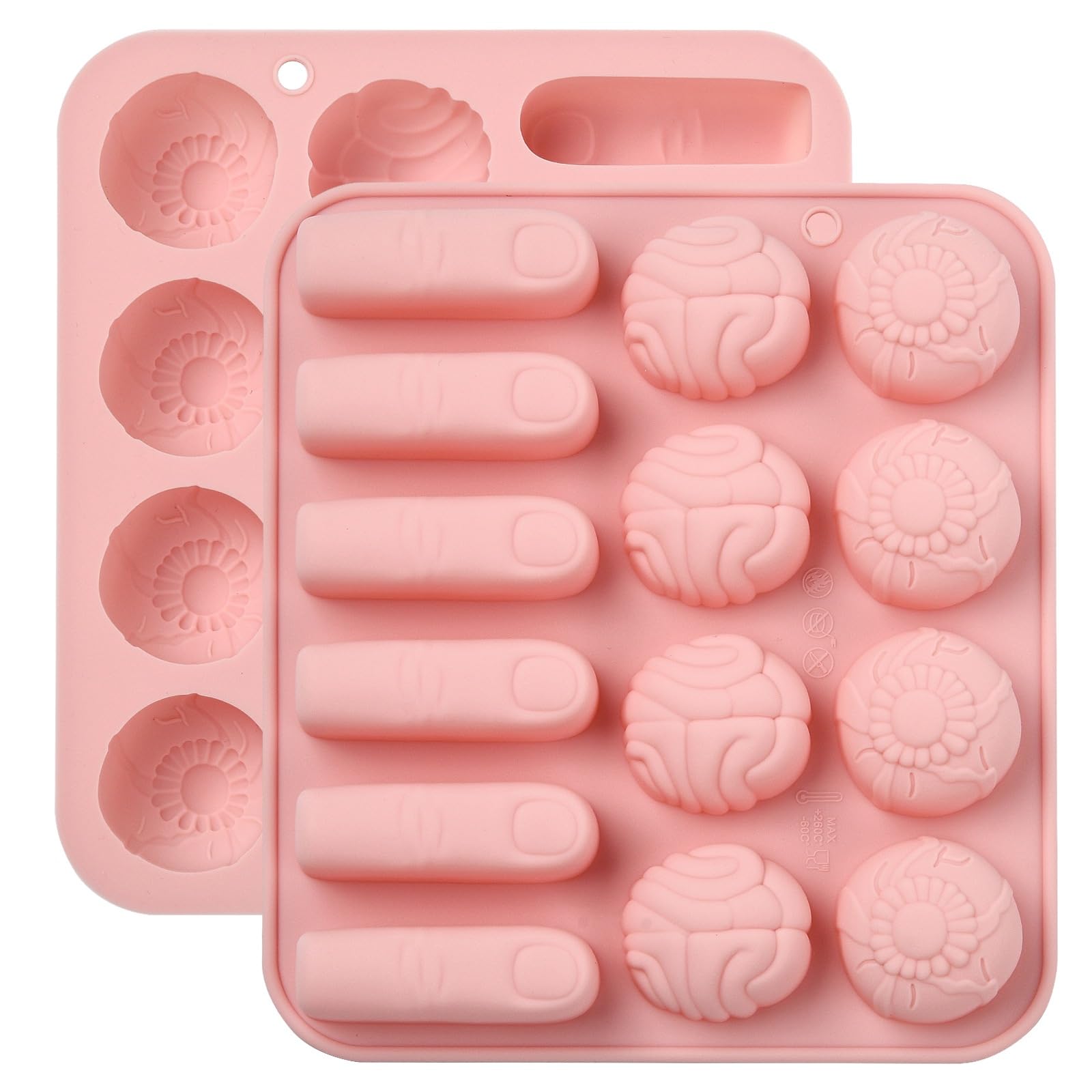 Stiesy Human Organ Silicone Moulds 2Pcs Reusable Finger Brain Eye Chocolate Mould Nonstick Halloween Molds for Baking Fondant Cake Mold DIY Soap Party Snacks Treats Creative Teaching Halloween Decor — image 1