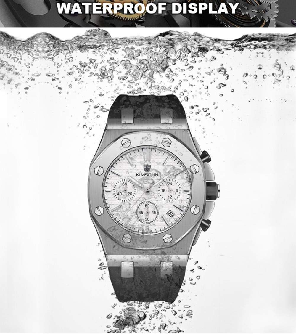 Ourui Orologi Da Polso,Cronografo A 3 Occhi E 6 Lancette Con Cinturino In Silicone Orologio Al Quarzo Impermeabile Con Calendario, Q