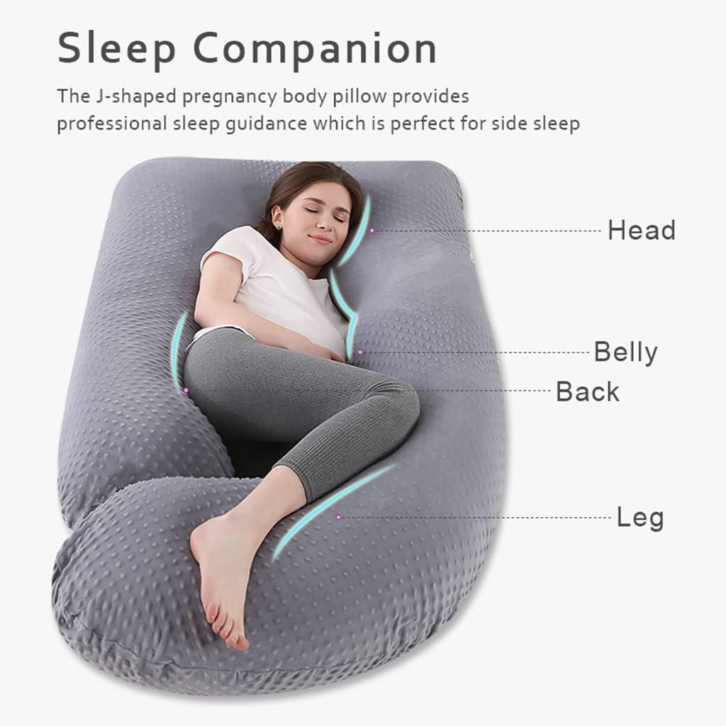 Pregnancy Pillow Grey Crystal Velvet Maternity Pillow. Multifunctional G-Shaped Comfortable Side Sleeping Pillow Nursing Pillow Cuddle Pillow,. Support for The Pregnant Woman's Body