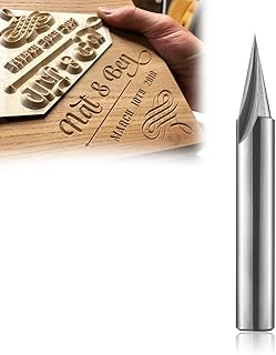 1/4" Shank 22-Degree Engraving CNC Wood Carving Router Bits, V Groove Profile Bit, 5/8 inch Cutting Length Carving Liner Router bit, Tungsten Steel from Tackpro (1Pack)