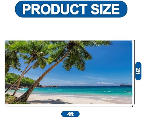 Miniatura 2 de Paquete de 6 cubiertas fluorescentes para luz de techo, filtros de luz de palma de coco de playa arenosa para aula, oficina, hogar, 4 x 2 pies,