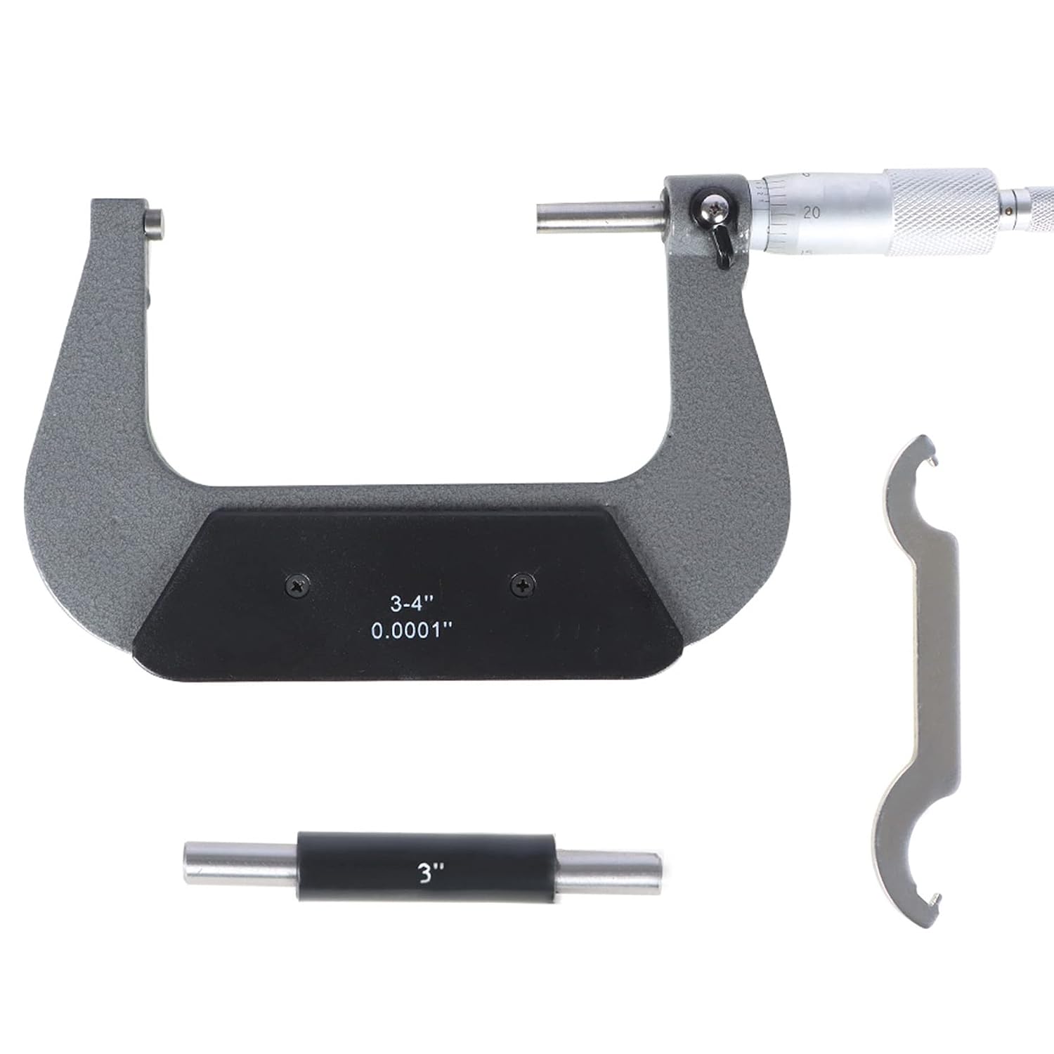 kimllier 3-4 Inch Accuracy Outside Diameter Micrometer Accuracy 0.0001 Inch Carbide with Ratchet Stop Thimble