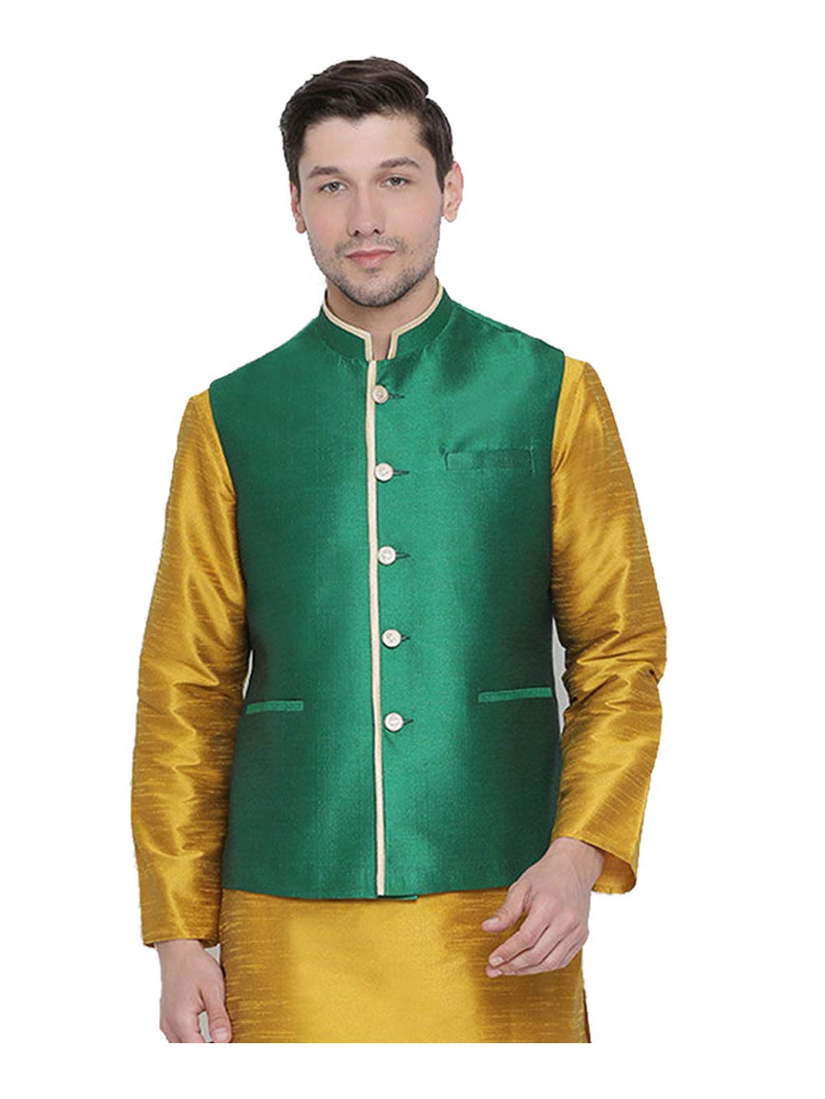 Elina Fashionmens Indian Banglori Silk Nehru Jacket Jodhpuri
