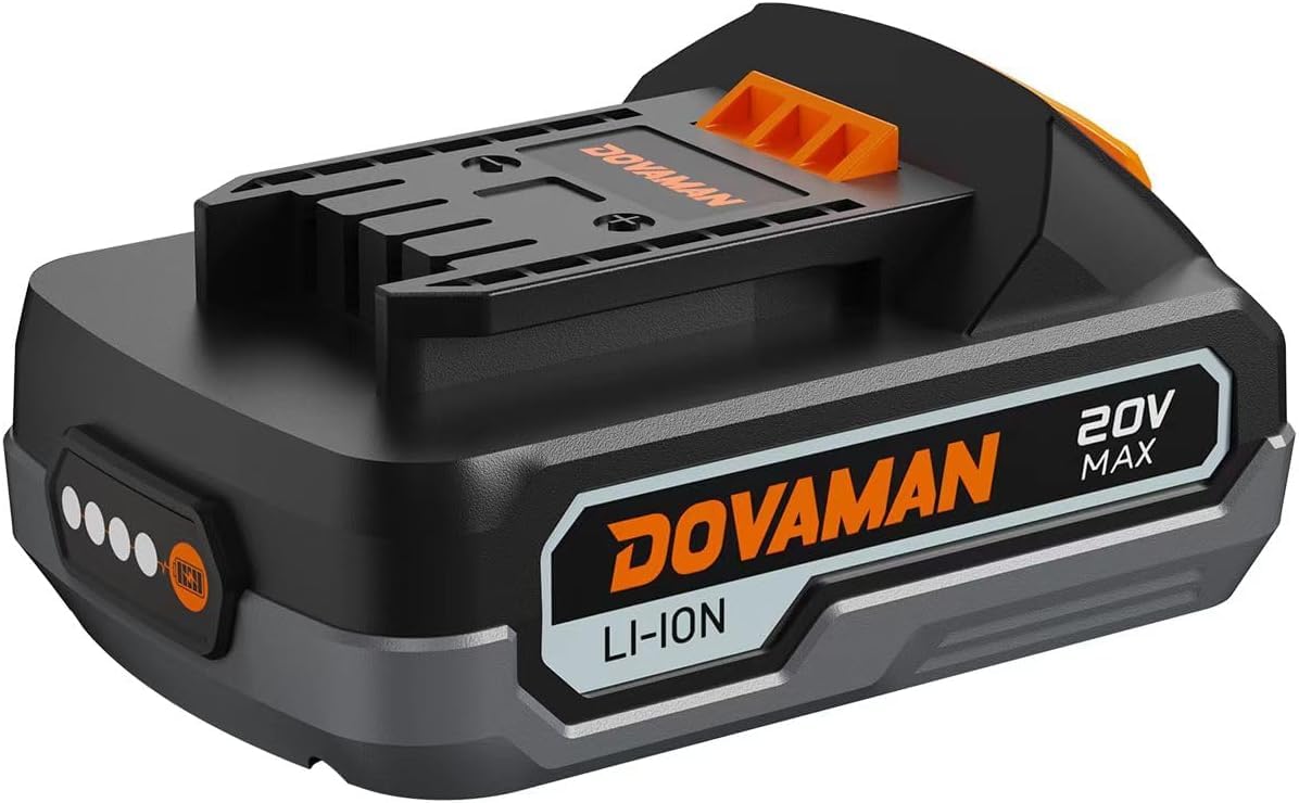 DOVAMAN Paquete de batería de iones de litio B100 de 20 V y 2,0 Ah, compatible con taladro inalámbrico TITANCE X6, destornillador de impacto TITANCE X7, cortador de paneles de yeso DCT01A y LE20 (solo