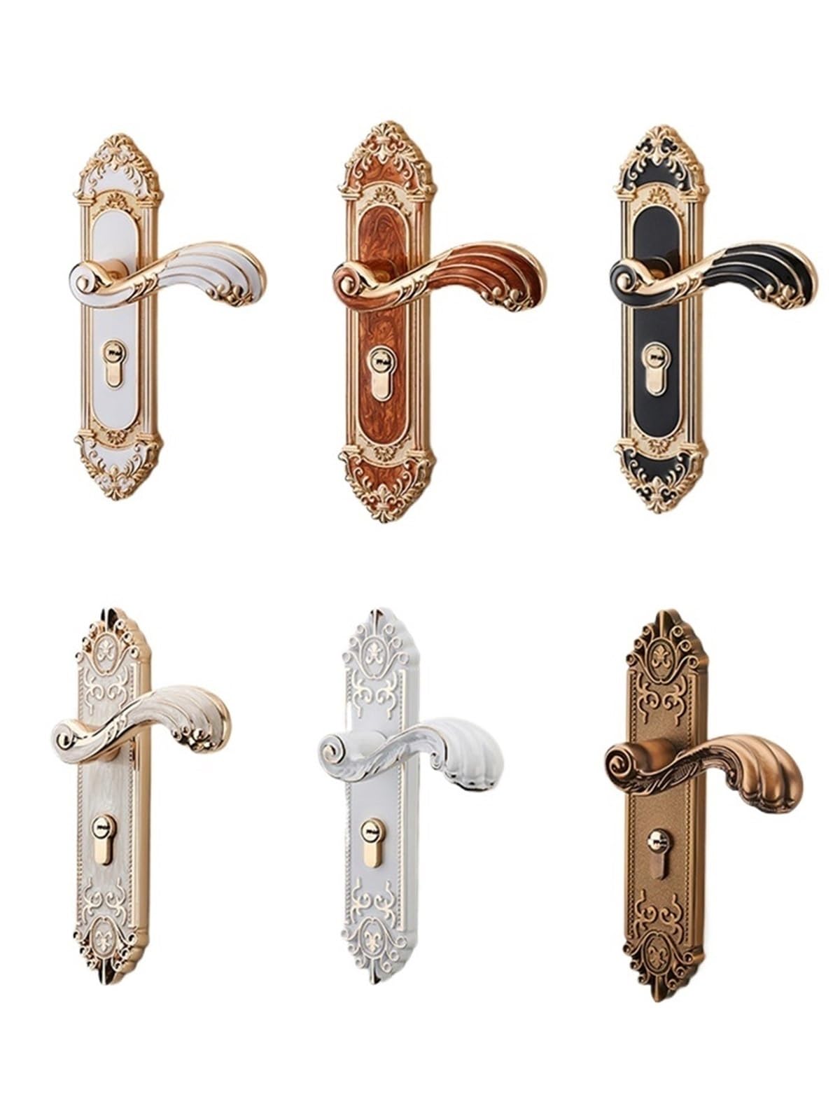 Serrure de porte en alliage de zinc blanc ivoire de style européen pour appartement