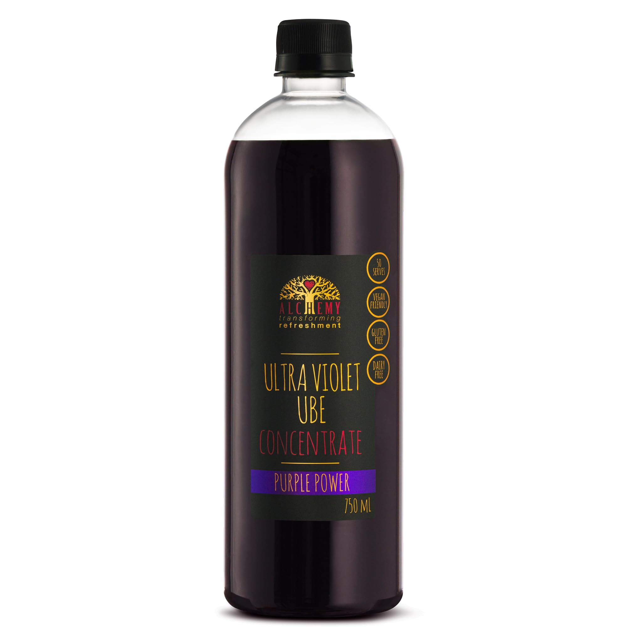 Alchemy Ultra Violet Ube Concentrate 750ml - Ube Extract for Hot or Cold Milk Drinks - Purple Yam Flavouring for Lattes, Frappes, Bubble Tea, Desserts and Café Style Creations