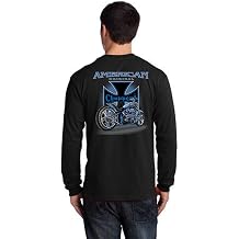 Biker Original American Chopper Classic Motorcycle Mens Long Sleeve T Shirt Back Print