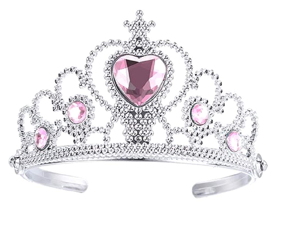 Corona - Coroncina - Tiara per Bambine - Principessa - Regina - Pietre colorate - Accessori Travestimento - Carnevale - Cosplay - Halloween - Idea regalo per natale e compleanno - Rosa