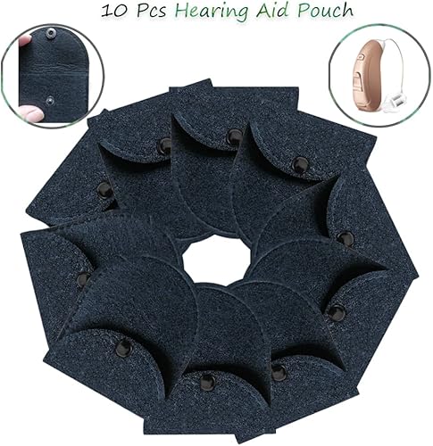 Miniatura 6 de 10 bolsas para audífonos, bolsa de transporte para audífonos, para llevar joyas y cambiar durante el viaje (negro)