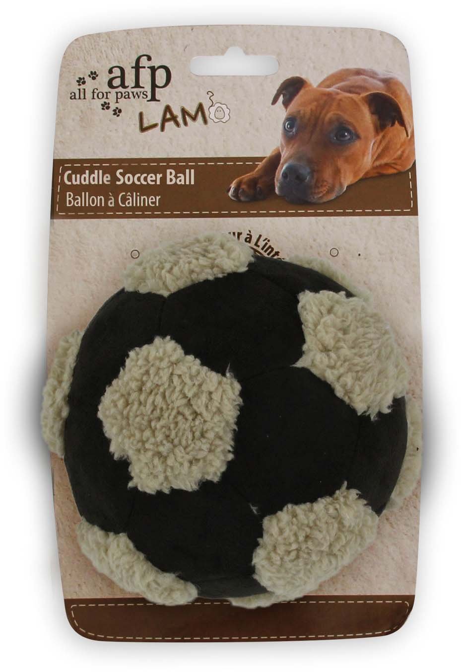 ALL FOR PAWS Lambswool Cuddle Soccer Ball Dog Toy, 2.5 kg