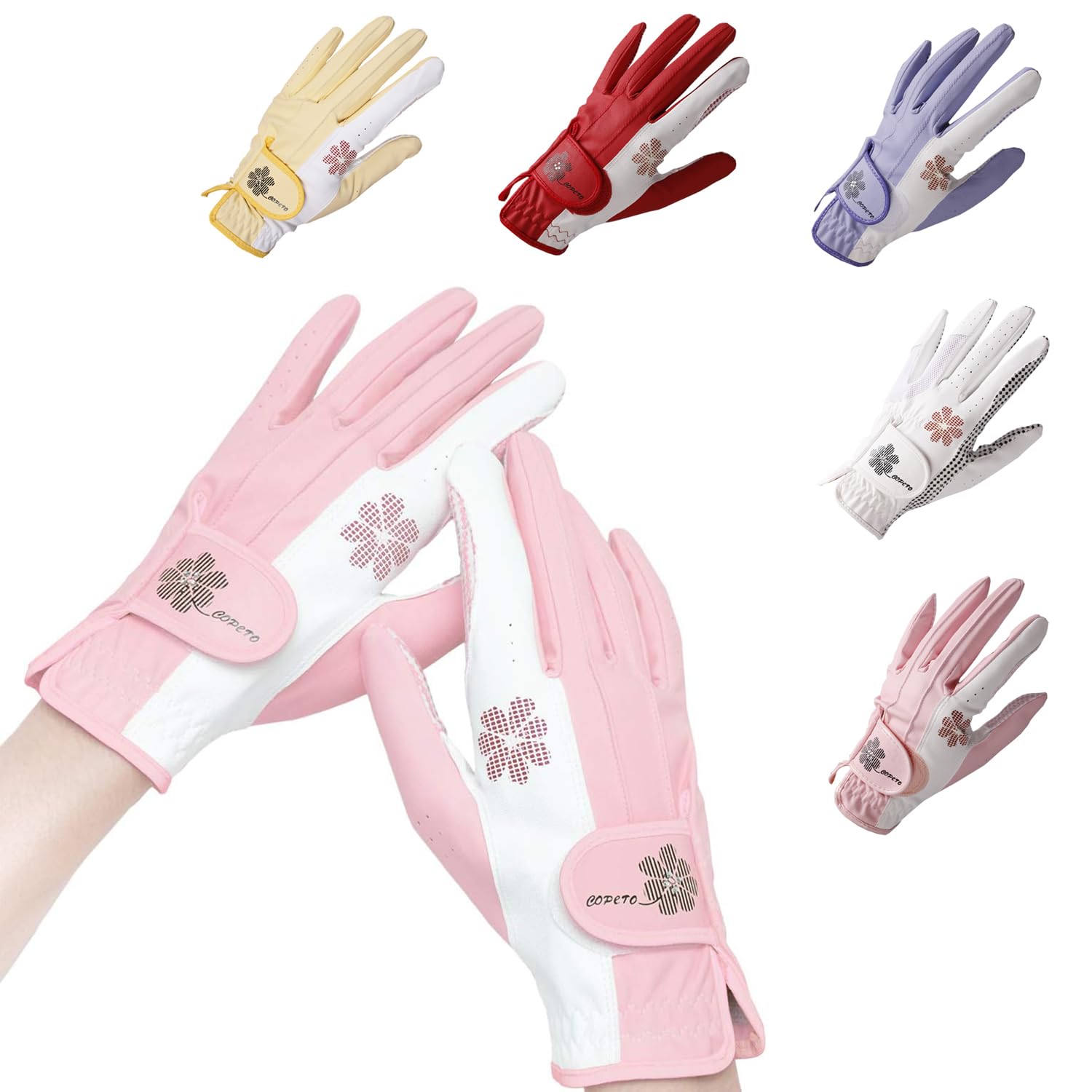 Baestappy Ladies Women's Golf Gloves Both Hands,Non-Slip Wet Hot Cool Grip Golf Gloves Elastic Fabric Breathable,Left Right Handed rain hot Golf