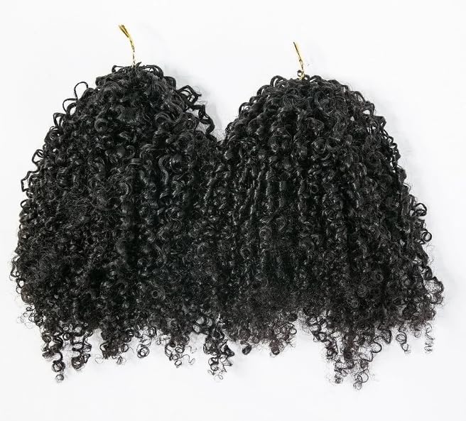 Knotless Pre Looped Crochet Human Hair Extensions Afro Kinky Curly Human Crochet Hair Pre Separated Knotless Crochet Human Hair 16inch 100strands 120g