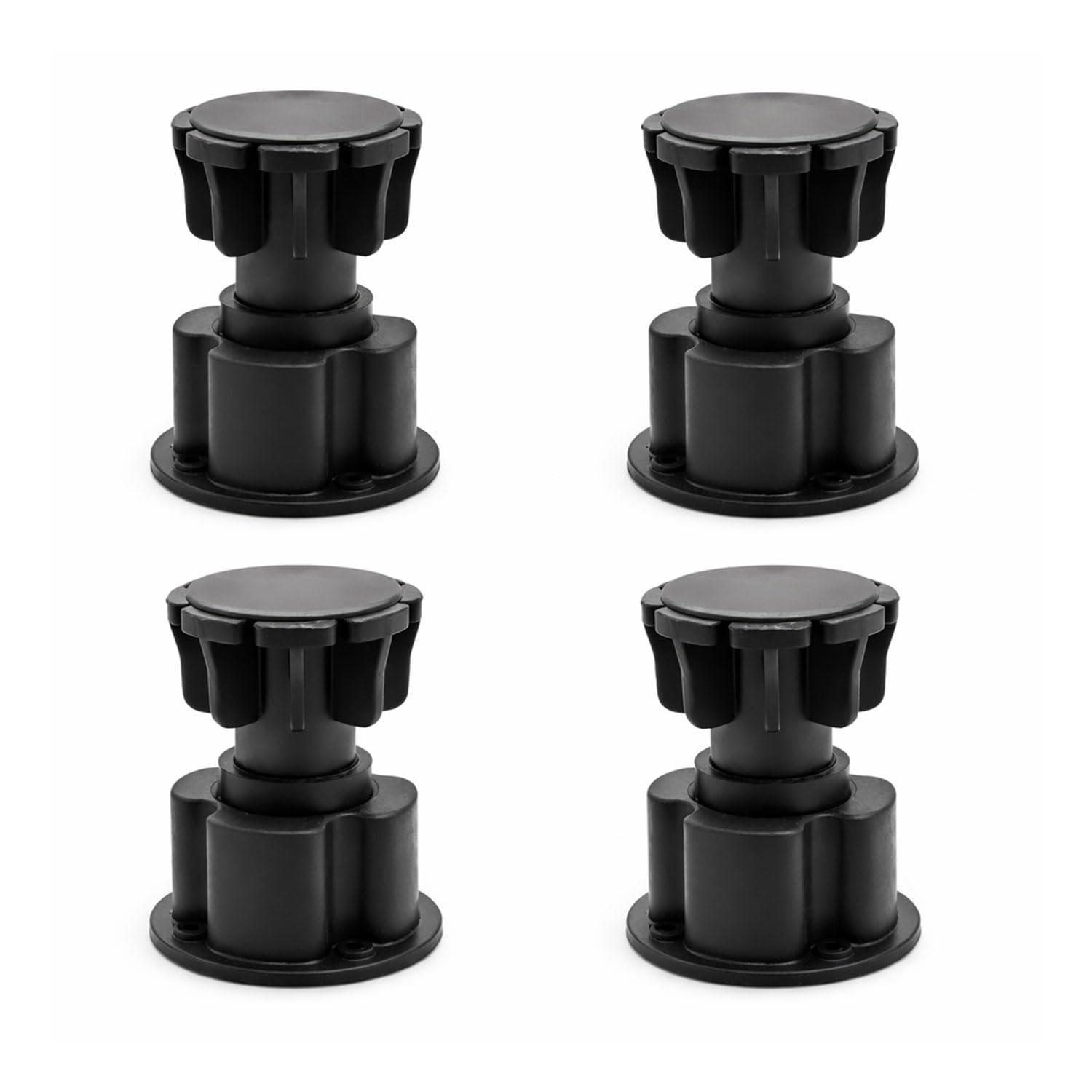 Pack of 4 Adjustable PVC Sofa Leg, Furniture Legs, Cabinet Leveler Legs, Adjusts from 3"-4.2", Replacement Leg for Sofa, Couch, Chair & Cabinets, Black