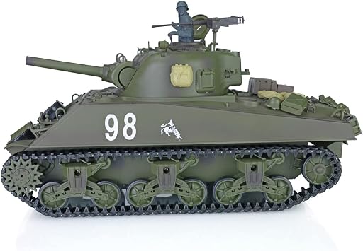 Basic Ver Henglong 1/16 TK7.0 Plastic M4A3 Sherman 3898 360  Turret Barrel Recoil RC Tank