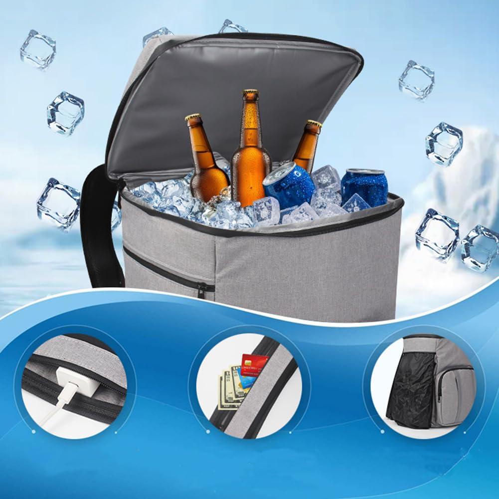 Mochila más fresca, bolsas térmicas aisladas de 20 litros para acampar, tela Oxford, mochilas de picnic a prueba de fugas con múltiples bolsillos para mujeres, senderismo, camping, picnic, actividad