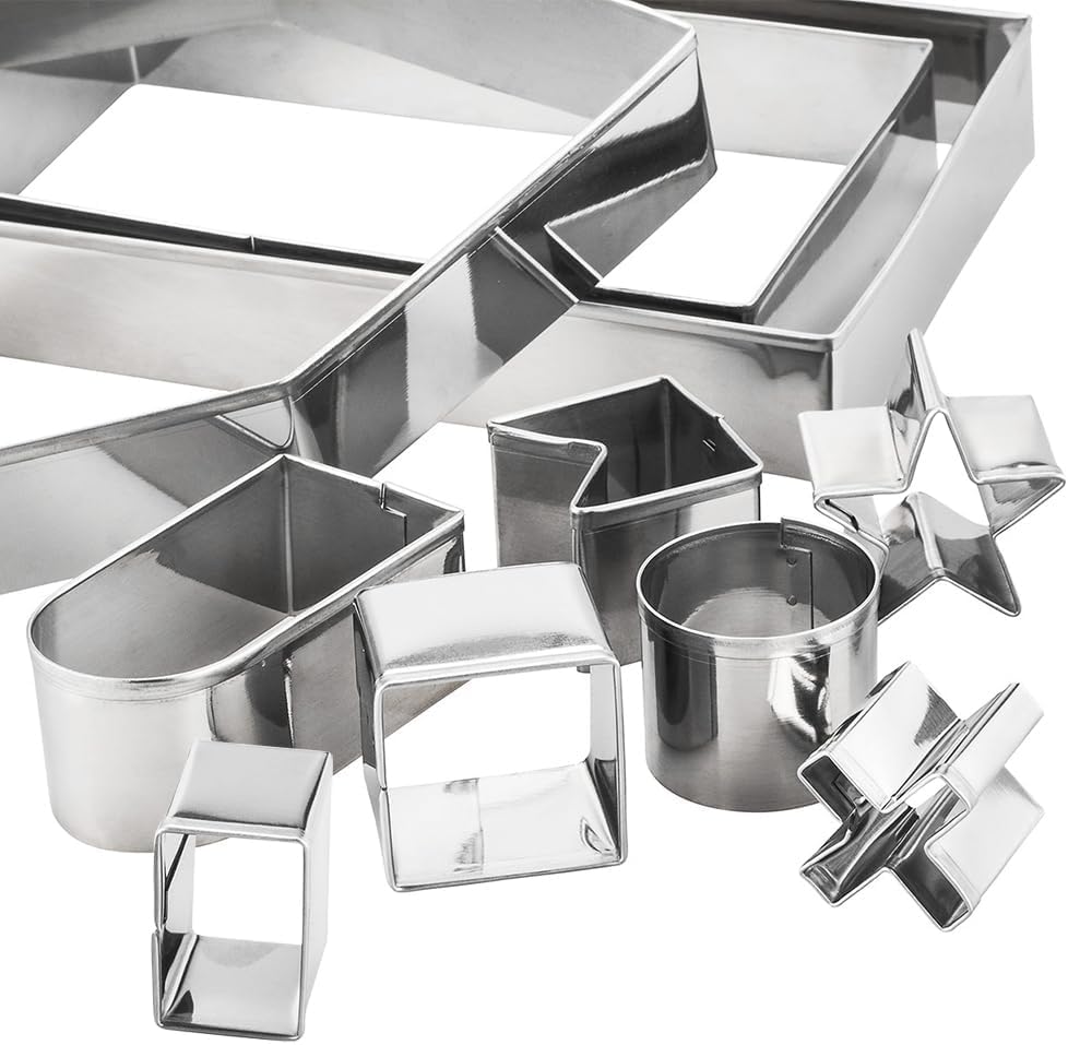 Set Di Tagliabiscotti Casetta Natalizia in Acciaio Inox 3 Pezzi, Stampo
